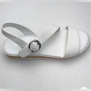 MARC FISHER GILMA2 White Croc Print Cork Wedge SANDAL-Women’s Sz 8.5-NWT!